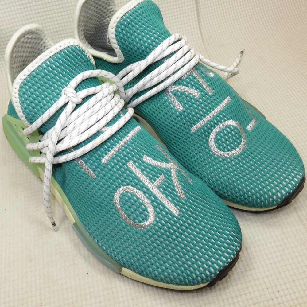 Adidas Q46466 Pharrell HU NMD Human Race Dash Green Sneakers Shoes Mens Size 9.5